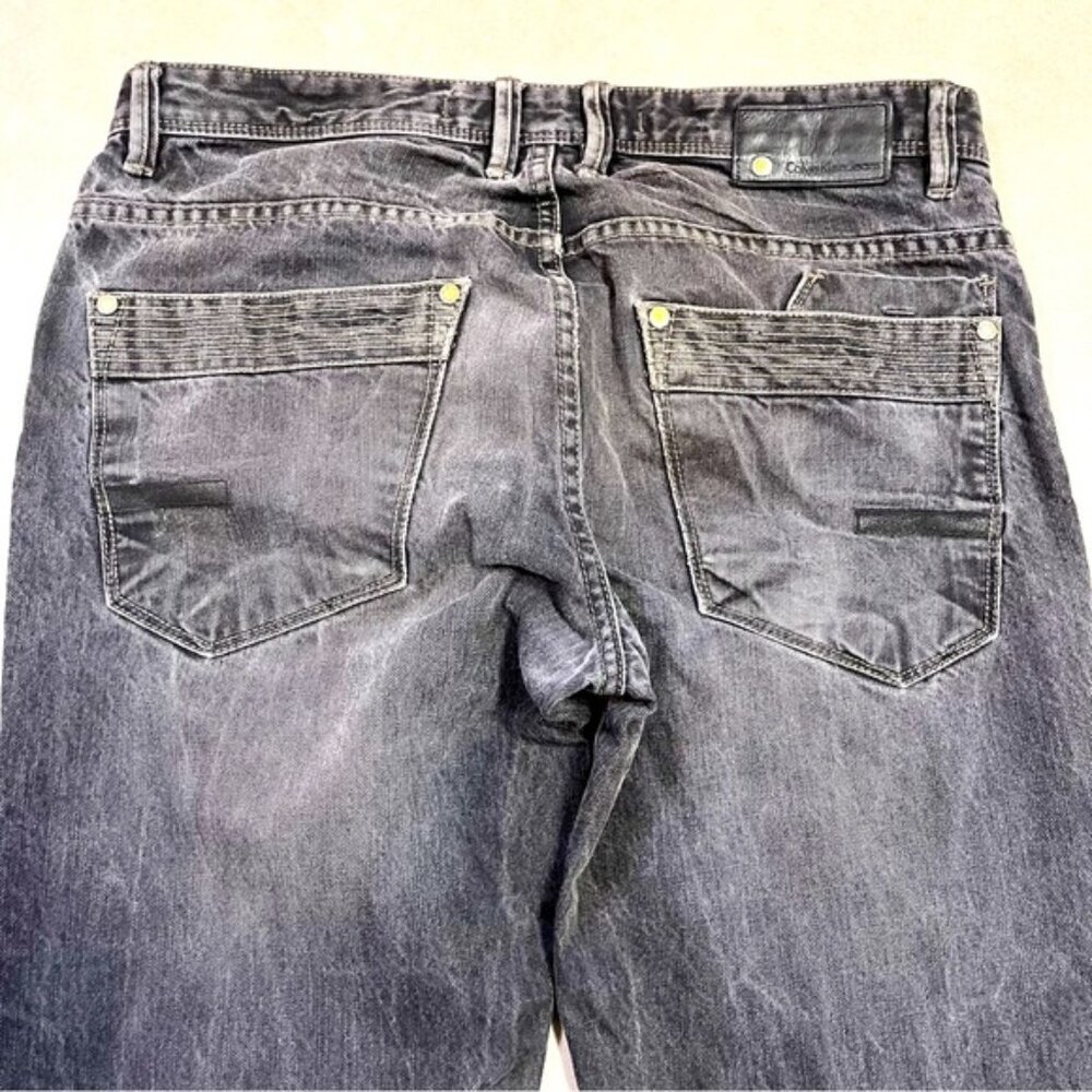 Calvin Klein Relaxed Gray Black Distressed Jeans ROCKER Size 32